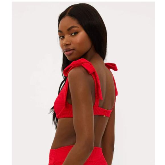 Beach Riot Blair Top in Cherry Terry Size Medium - Picture 2 of 9